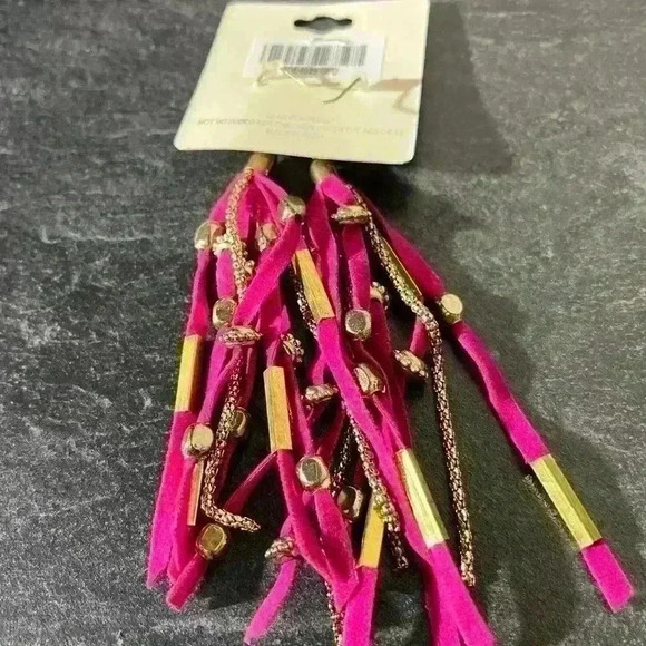 Mia Collection Red Tassel Gold Tone Dangle Hook Earrings Women Fashion Style-new - Picture 5 of 6